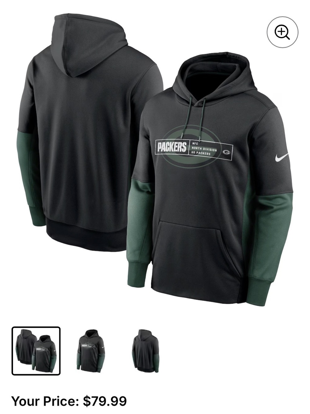 Green & Black Packers Pullover Hoodie - Official Team Design